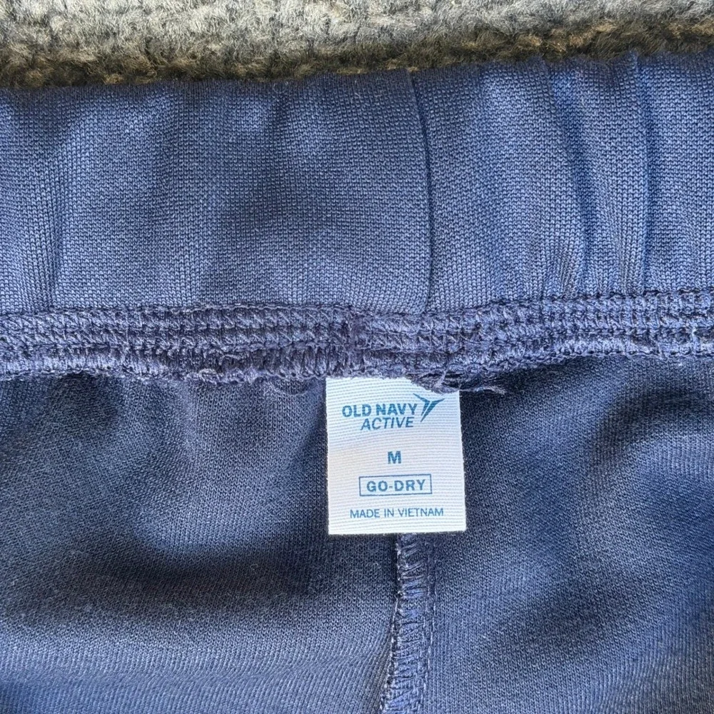Old Navy Active Go-Dry Track Pants Navy Blue Green White Stripe Mens Medium